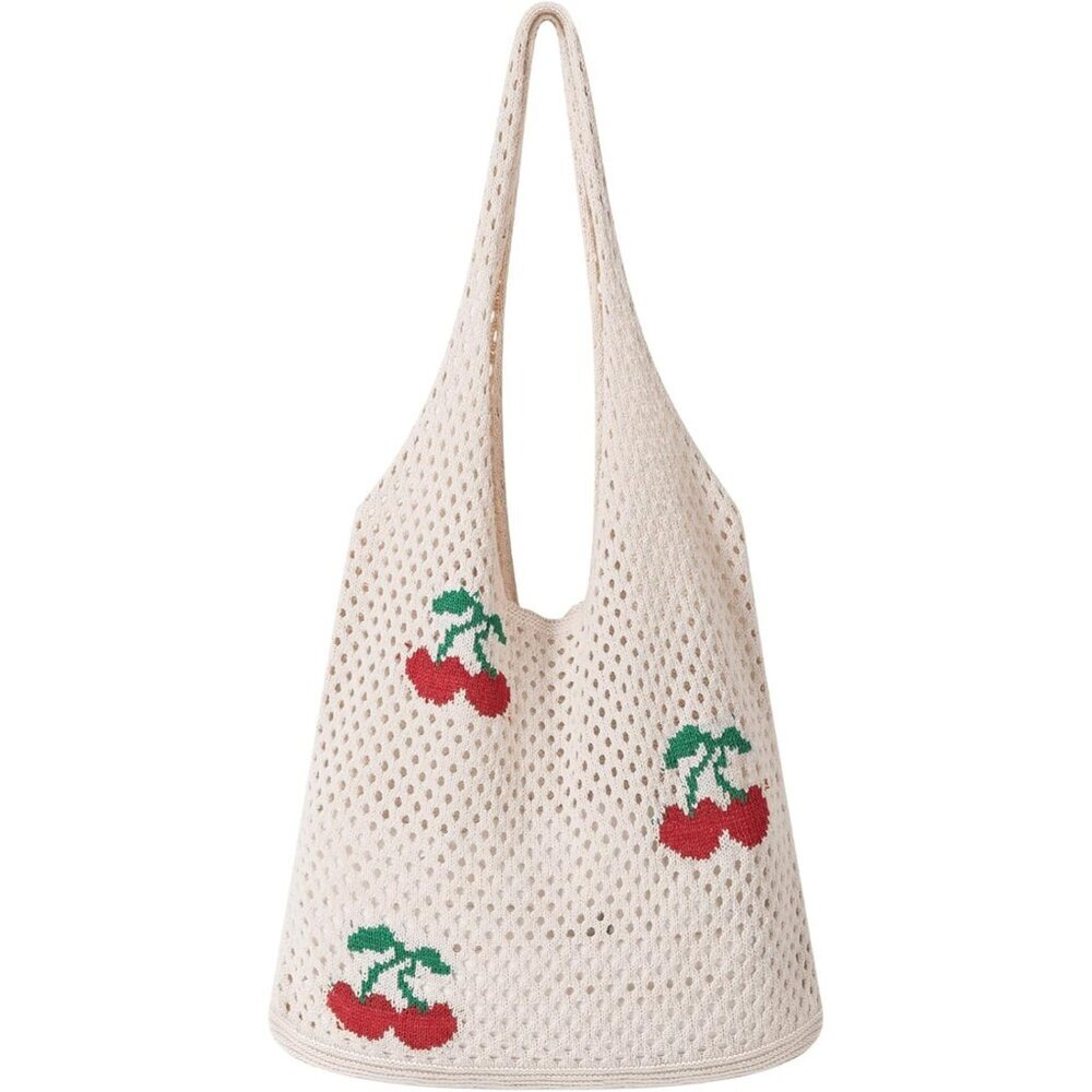 Women's Apricot 3 Shoulder Shopping Handbag Casual Travel Totes Fold Able Bags